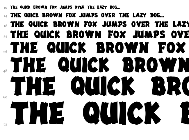 Drift Type font waterfall